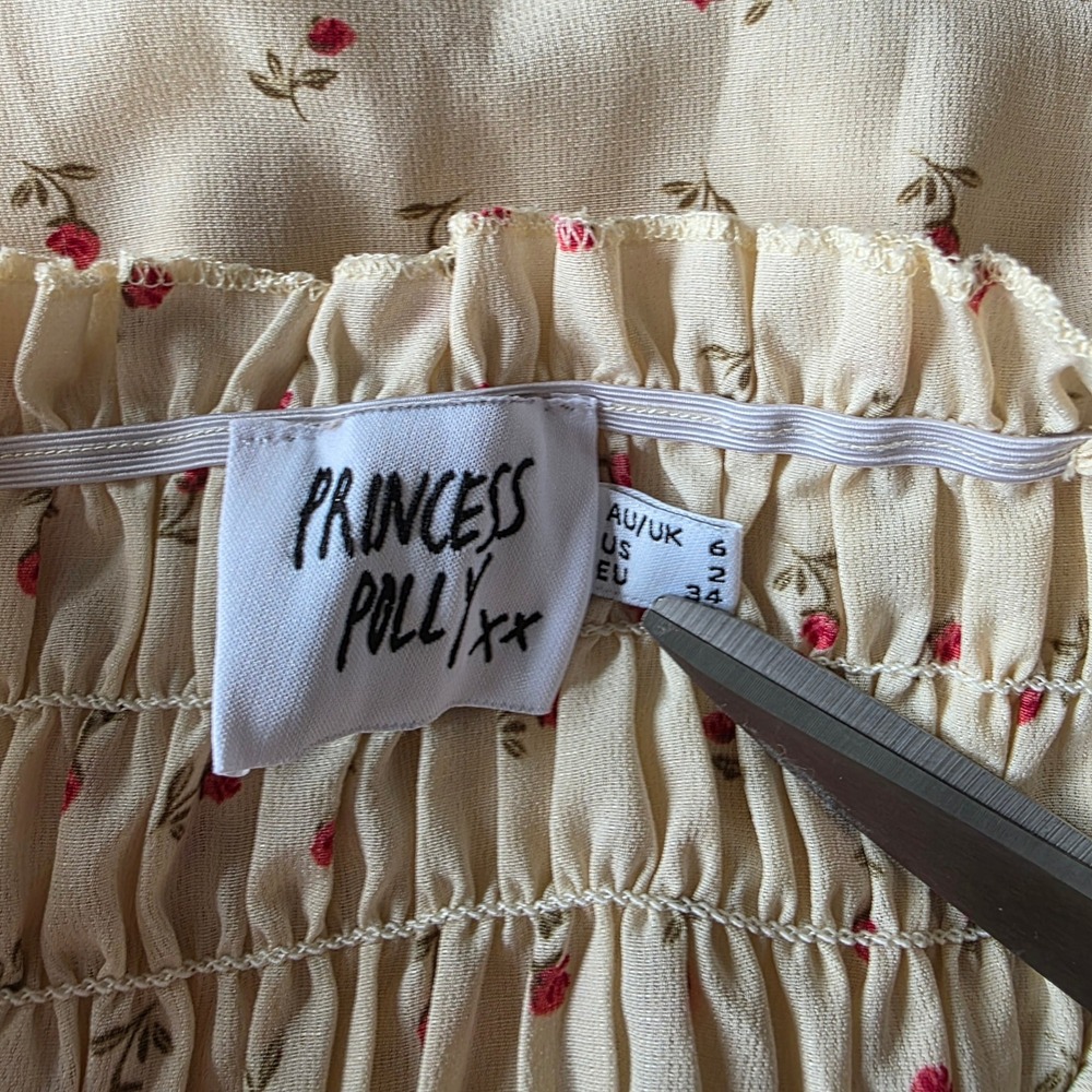 Princess Polly‎ Roza Floral Mini Dress Sleeveless Smocked Sundress Size 2 - Picture 7 of 7